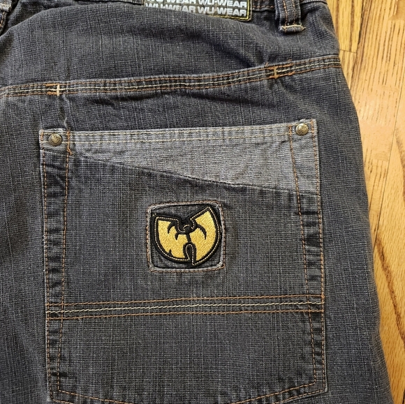 WU WEAR Mens Vintage Denim Jean Shorts Size 40 WU Tang 90s Y2K - Picture 5 of 8